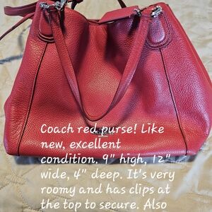 Coach Red Leather Women's Bag